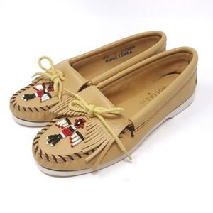 Minnetonka Thunderbird Boat Beaded Moccasins Sz 7